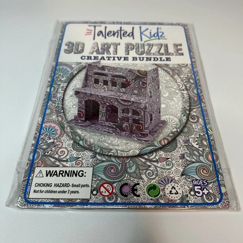 Talented Kidz 3-D Art Puzzles (4) Color and Build